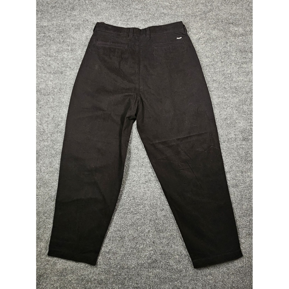 HUF Cromer Trouser Pants Men's Size 32 Black Wide Leg Skateboarding Soft Brushed - Picture 3 of 6